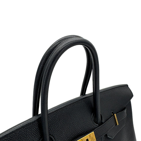 HERMES BIRKIN 35 BLACK TOGO HAND BAG □K GHW 90305900 - PURPOSE