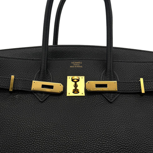 HERMES BIRKIN 35 BLACK TOGO HAND BAG □K GHW 90305900 - PURPOSE