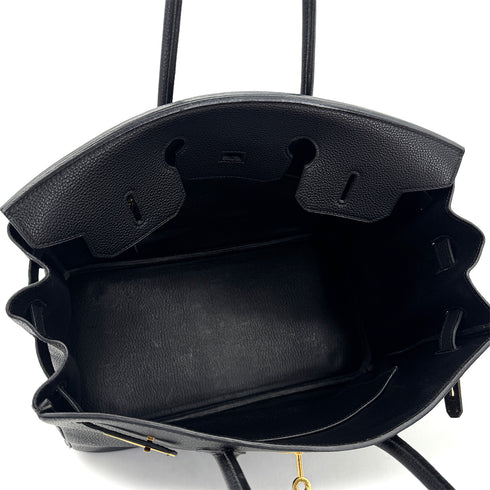 HERMES BIRKIN 35 BLACK TOGO HAND BAG □K GHW 90305900 - PURPOSE