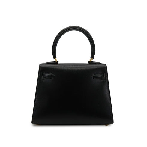 HERMES MINI KELLY 20 BLACK BOXCALF HAND SHOULDER BAG 〇W GHW 90305909 - PURPOSE