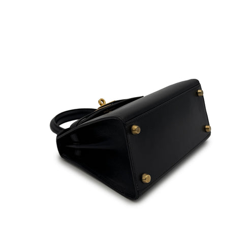HERMES MINI KELLY 20 BLACK BOXCALF HAND SHOULDER BAG 〇W GHW 90305909 - PURPOSE