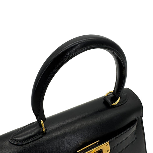 HERMES MINI KELLY 20 BLACK BOXCALF HAND SHOULDER BAG 〇W GHW 90305909 - PURPOSE
