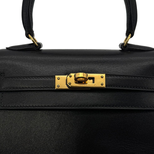 HERMES MINI KELLY 20 BLACK BOXCALF HAND SHOULDER BAG 〇W GHW 90305909 - PURPOSE