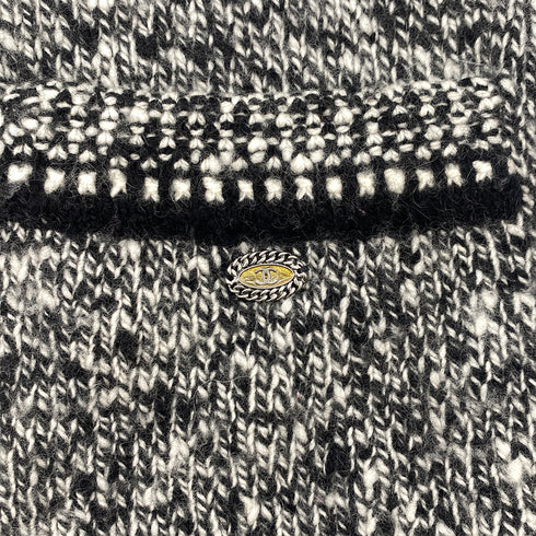 CHANEL VINTAGE COCO BUTTON KNIT CARDIGAN BLACK CASHMERE 42 P26 RTW 90305914