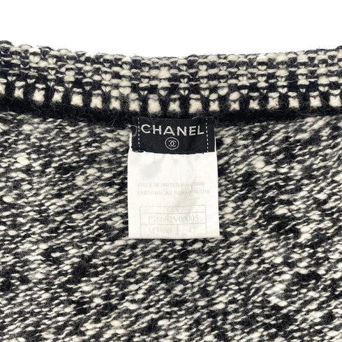 CHANEL VINTAGE COCO BUTTON KNIT CARDIGAN BLACK CASHMERE 42 P26 RTW 90305914