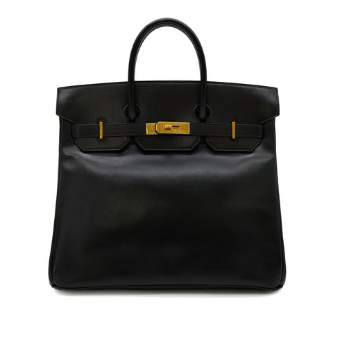HERMES HAUT A COURROIES 32 BLACK BOX CALF HAND BAG 〇V GHW 90305996 - PURPOSE
