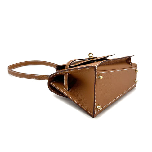 HERMES KELLY 20 SELLIER EN DESORDRE GOLD EPSOM SHOULDER BAG B GHW 90305997 - PURPOSE