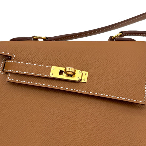 HERMES KELLY 20 SELLIER EN DESORDRE GOLD EPSOM SHOULDER BAG B GHW 90305997 - PURPOSE