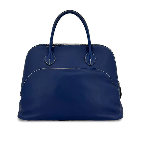 HERMES BOLIDE RELAX 35 BLUE SAPHIR VEAU SIKKIM HAND BAG T PHW 90305998 - PURPOSE