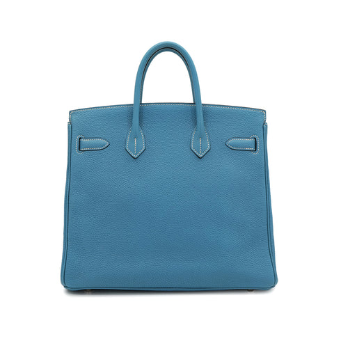 HERMES HAUT A COURROIES 28 BLUE JEAN TOGO HAND BAG ▢I PHW 90306001 - PURPOSE
