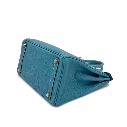 HERMES HAUT A COURROIES 28 BLUE JEAN TOGO HAND BAG ▢I PHW 90306001 - PURPOSE