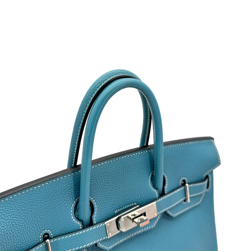 HERMES HAUT A COURROIES 28 BLUE JEAN TOGO HAND BAG ▢I PHW 90306001 - PURPOSE