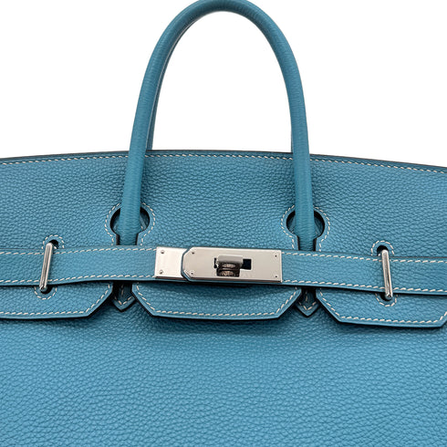 HERMES HAUT A COURROIES 28 BLUE JEAN TOGO HAND BAG ▢I PHW 90306001 - PURPOSE