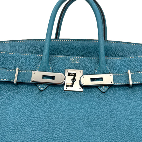 HERMES HAUT A COURROIES 28 BLUE JEAN TOGO HAND BAG ▢I PHW 90306001 - PURPOSE