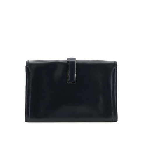 HERMES JIGE PM BLUE ROY BOXCALF CLUTCH BAG 〇Q 90306002 - PURPOSE