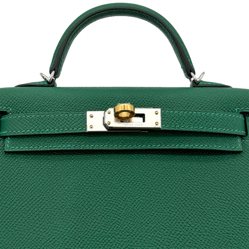 HERMES KELLY MINI 2 VERT VERTIGO VEAU EPSOM HAND SHOULDER BAG W ELHW 90306260 - PURPOSE