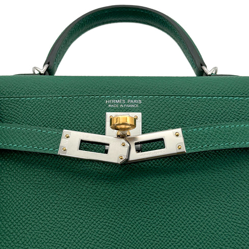 HERMES KELLY MINI 2 VERT VERTIGO VEAU EPSOM HAND SHOULDER BAG W ELHW 90306260 - PURPOSE
