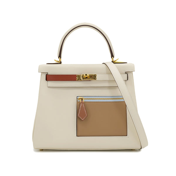 HERMES KELLY 25 COLORMATIC RETOURNE NATA CHAI CUIVRE MAUVE SYLVESTRE BLUE BRUME LIME VEAU SWIFT HAND SHOULDER BAG U GHW 90306261
