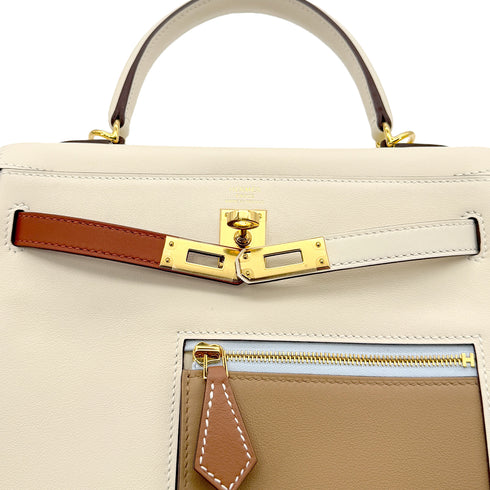 HERMES KELLY 25 COLORMATIC RETOURNE NATA CHAI CUIVRE MAUVE SYLVESTRE BLUE BRUME LIME VEAU SWIFT HAND SHOULDER BAG U GHW 90306261