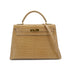 HERMES KELLY 32 SELLIER BEIGE ROSE CROCODILE POROSUS HAND SHOULDER BAG □C GHW 90306274 - PURPOSE
