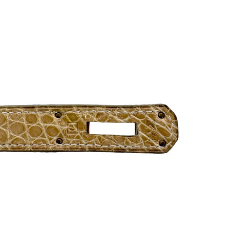 HERMES KELLY 32 SELLIER BEIGE ROSE CROCODILE POROSUS HAND SHOULDER BAG □C GHW 90306274 - PURPOSE