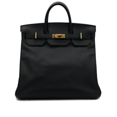 HERMES HAUT A COURROIES 40 BLACK TOGO HAND BAG □F GHW 90306275 - PURPOSE
