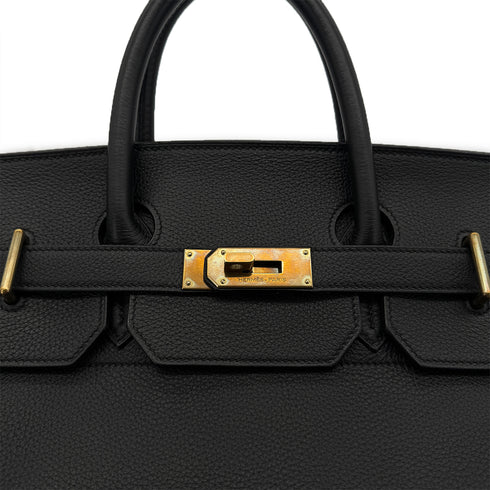 HERMES HAUT A COURROIES 40 BLACK TOGO HAND BAG □F GHW 90306275 - PURPOSE