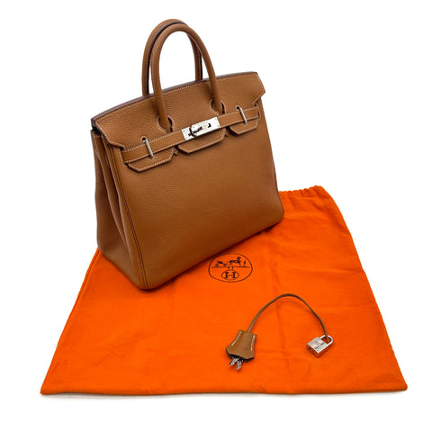 HERMES HAUT A COURROIES 28 GOLD TOGO HAND BAG □I PHW 90306278