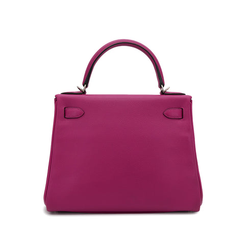 HERMES KELLY 28 RETOURNE ROSE PURPLE EVERCOLOR HAND SHOULDER BAG A PHW 90306285 - PURPOSE