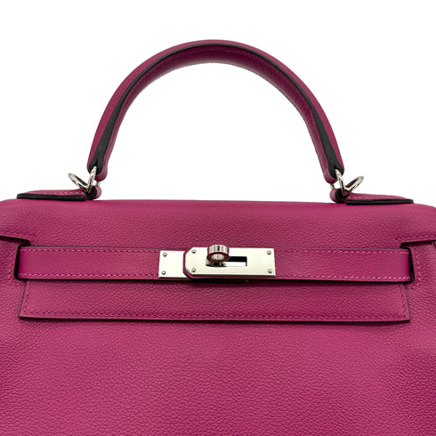 HERMES KELLY 28 RETOURNE ROSE PURPLE EVERCOLOR HAND SHOULDER BAG A PHW 90306285 - PURPOSE