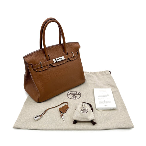 HERMES BIRKIN 30 GOLD TAURILLON CLEMENCE HAND BAG □N PHW 90306286 - PURPOSE