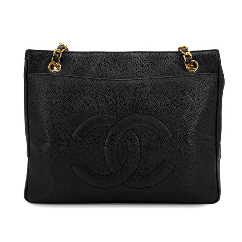 CHANEL VINTAGE BIG COCO CHAIN SHOULDER BAG BLACK LAMB SKIN 90306317 - PURPOSE