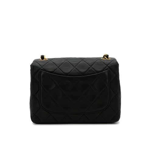 CHANEL VINTAGE MINI SQUARE 17 CHAIN SHOULDER BAG BLACK LAMB SKIN 90306330 - PURPOSE