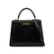 HERMES KELLY 28 SELLIER BLACK BOXCALF HAND SHOULDER BAG □A GHW 90306340 - PURPOSE