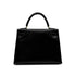 HERMES KELLY 28 SELLIER BLACK BOXCALF HAND SHOULDER BAG 〇U GHW 90306348 - PURPOSE