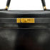 HERMES KELLY 28 SELLIER BLACK BOXCALF HAND SHOULDER BAG 〇U GHW 90306348 - PURPOSE