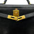 HERMES KELLY 28 SELLIER BLACK BOXCALF HAND SHOULDER BAG 〇U GHW 90306348 - PURPOSE