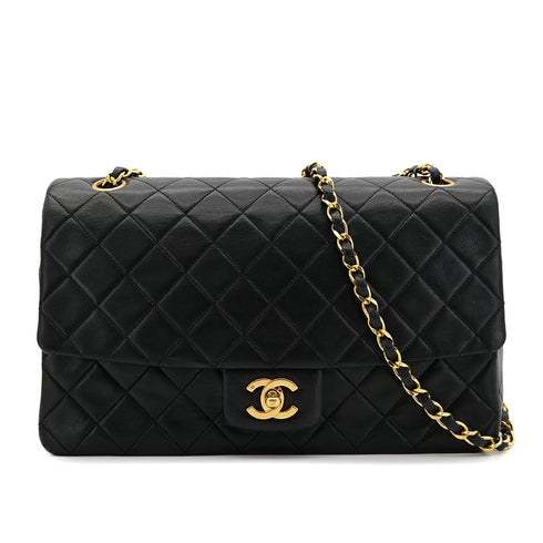 CHANEL VINTAGE MATELASSE CHAIN SHOULDER BAG BLACK LAMB SKIN 90306359 - PURPOSE