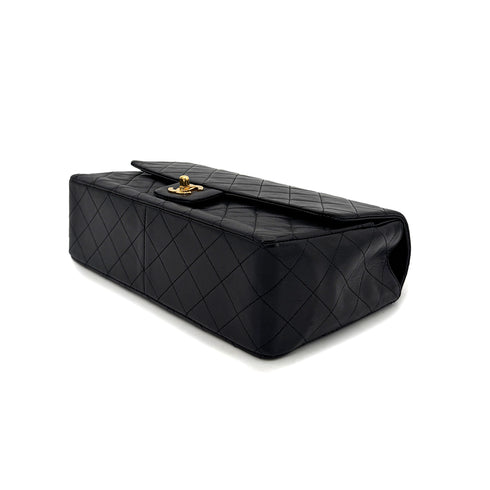 CHANEL VINTAGE MATELASSE CHAIN SHOULDER BAG BLACK LAMB SKIN 90306359 - PURPOSE