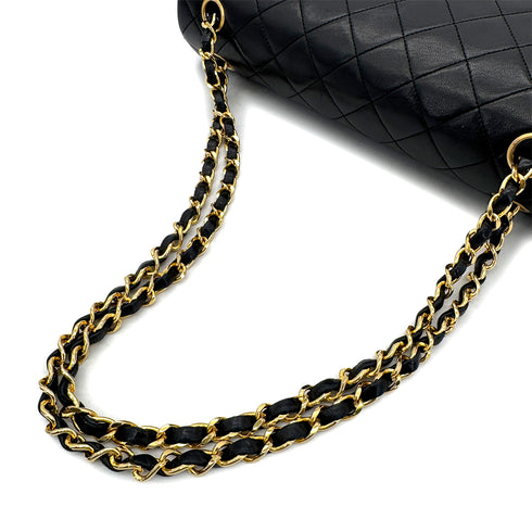 CHANEL VINTAGE MATELASSE CHAIN SHOULDER BAG BLACK LAMB SKIN 90306359 - PURPOSE