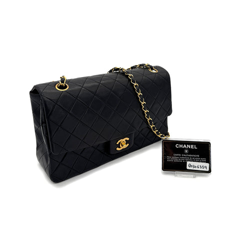 CHANEL VINTAGE MATELASSE CHAIN SHOULDER BAG BLACK LAMB SKIN 90306359 - PURPOSE