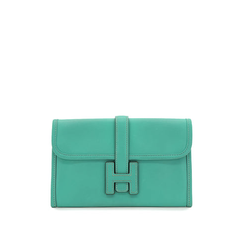 HERMES JIGE DUO LAGON SWIFT CLUTCH BAG □L 90306368 - PURPOSE