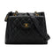 CHANEL VINTAGE MATELLASSE TURN LOCK CHAIN TOTE BAG BLACK CAVIAR SKIN 90306385 - PURPOSE