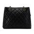 CHANEL VINTAGE MATELLASSE TURN LOCK CHAIN TOTE BAG BLACK CAVIAR SKIN 90306385 - PURPOSE
