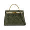 HERMES KELLY 32 SELLIER GREEN BEIGE OSTRICH HAND SHOULDER BAG 〇Y GHW 90306510 - PURPOSE