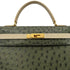 HERMES KELLY 32 SELLIER GREEN BEIGE OSTRICH HAND SHOULDER BAG 〇Y GHW 90306510 - PURPOSE