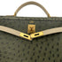 HERMES KELLY 32 SELLIER GREEN BEIGE OSTRICH HAND SHOULDER BAG 〇Y GHW 90306510 - PURPOSE