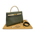 HERMES KELLY 32 SELLIER GREEN BEIGE OSTRICH HAND SHOULDER BAG 〇Y GHW 90306510 - PURPOSE