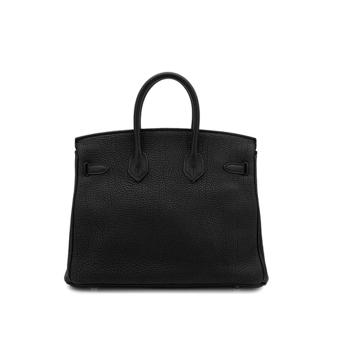 HERMES BIRKIN 25 BLACK TOGO HAND BAG A PALLADIUM HARDWARE 90306512 - PURPOSE