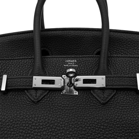 HERMES BIRKIN 25 BLACK TOGO HAND BAG A PALLADIUM HARDWARE 90306512 - PURPOSE